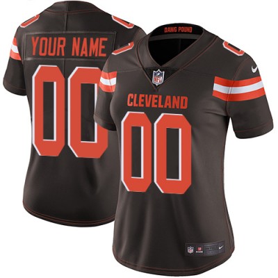 Nike Cleveland Browns Customized Brown Team Color Stitched Vapor Untouchable Limited Women's NFL Jersey